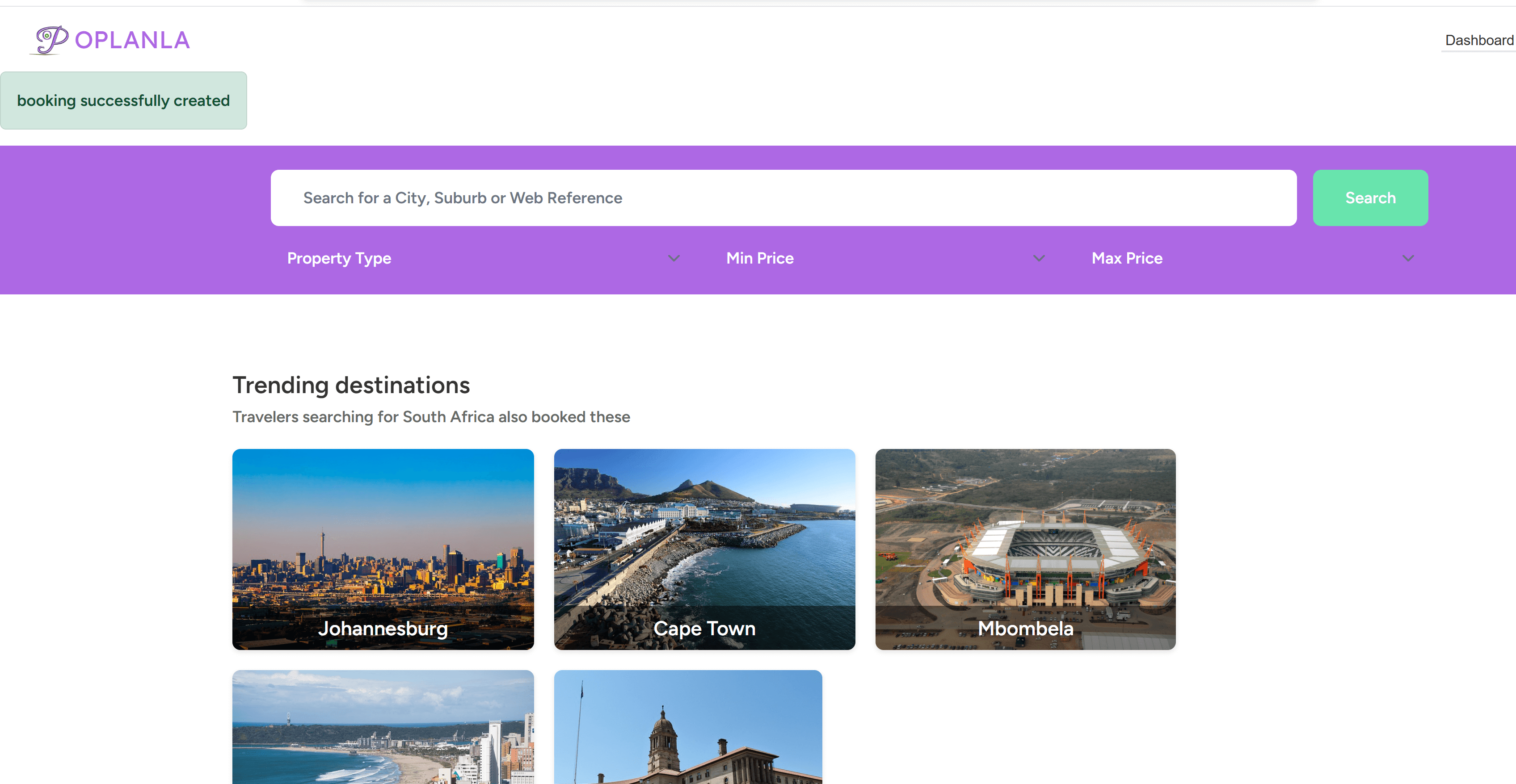 Dashboard Screenshot